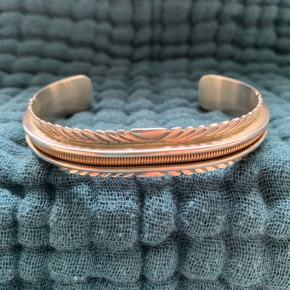 Solid Sterling Silver J W Toadlena Southwest 1/20… - image 1